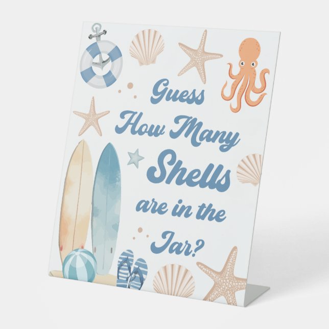 Baby on Board Baby Shower Guess How Many Sells Pedestal Sign (Front)