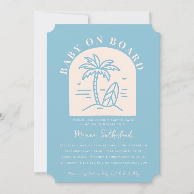 Baby on Board Baby Shower Invitation  (Front)