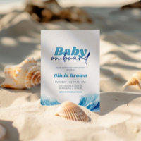 Baby on Board Baby Shower Invitation, Surf Baby