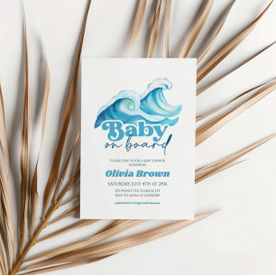 Baby on Board Baby Shower Invitation, Surf Baby Invitation