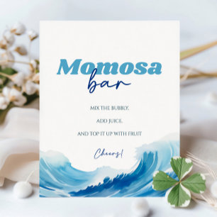 Baby on Board Baby Shower Momosa Bar Pedestal Sign