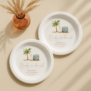 Baby On Board Baby Shower Paper Plate