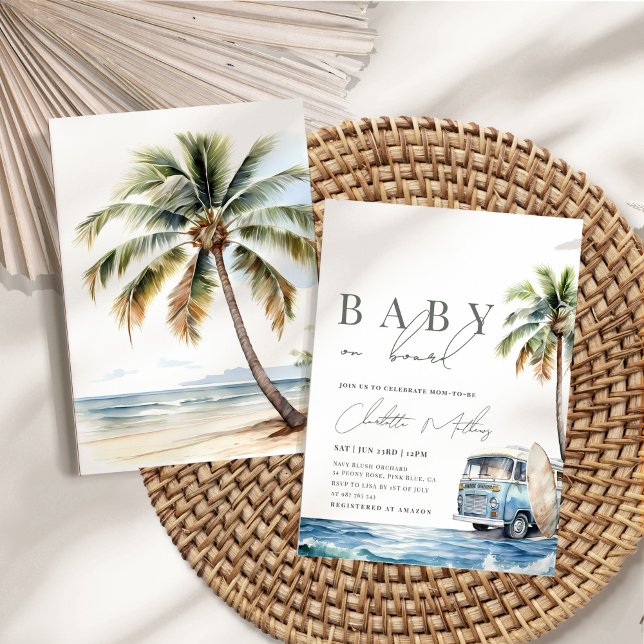 Baby on Board Baby Shower, Surf Beach Invitation (Creator Uploaded)