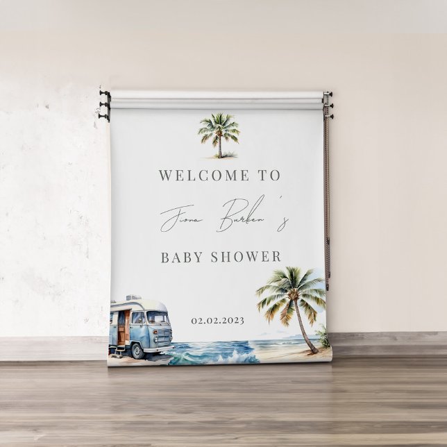 Baby on Board Baby Shower, Surf Beach Tapestry (Creator Uploaded)