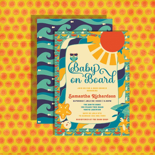 Baby on Board Beach Baby Shower Invitation (Creator Uploaded)