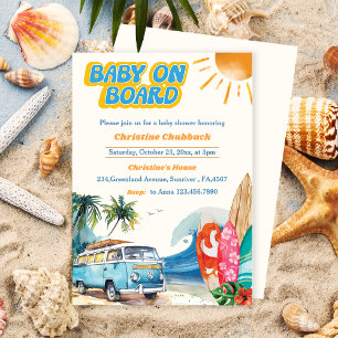 Baby On Board Beach Baby Shower Invitation