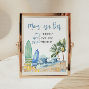 Baby on Board Beach Baby Shower Mum Osa Bar Poster