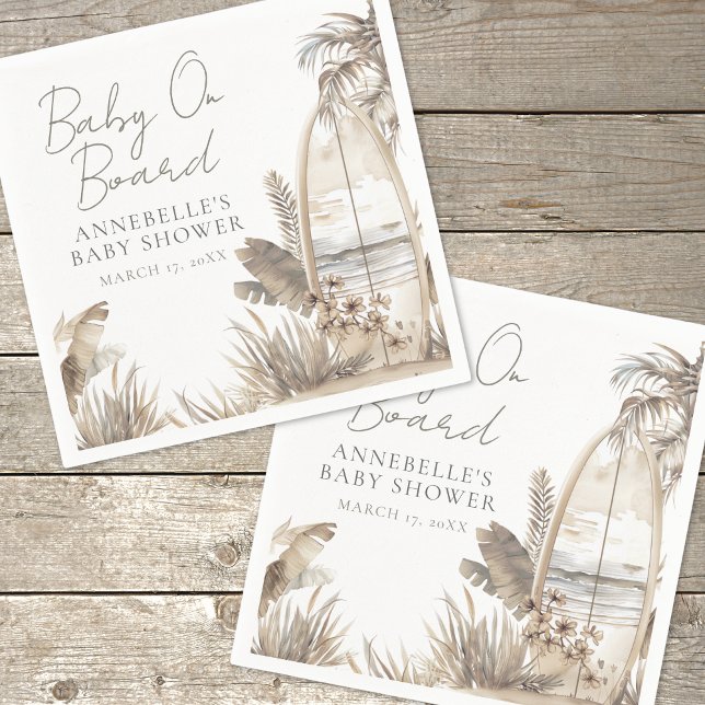 Baby On Board Beach Baby Shower Napkin (Baby On Board Beach Baby Shower Napkins)