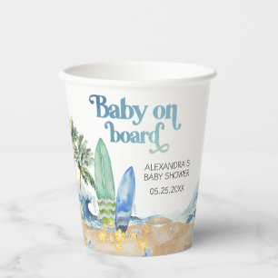 Baby on Board Beach Baby Shower Paper Cups