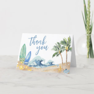 Baby on Board Beach Baby Shower Thank You Card
