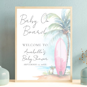 Baby On Board Beach Baby Shower Welcome Sign
