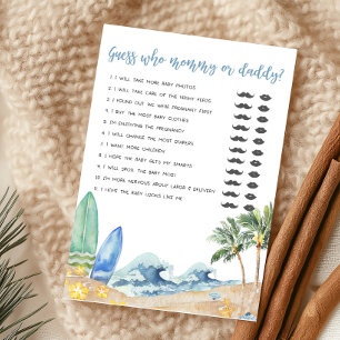 Baby on Board Beach Guess who Mommy or Daddy Game
