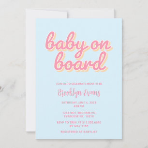 Baby on Board Beach Surf Baby Shower Invitation
