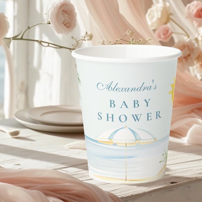 Baby on Board Beach Surf Baby Shower Paper Cups (Creator Uploaded)