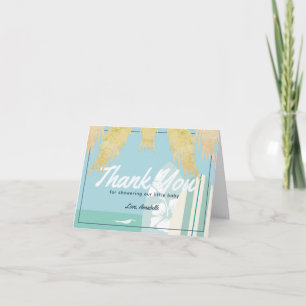 Baby on Board Beach Surf Boy Baby Shower Thank You Card