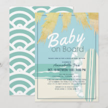 Baby on Board Beach Surf Boy Drive-by Baby Shower