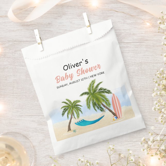 Baby On Board Beach Surfing Baby Shower  Favour Bags (Clipped)