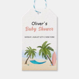 Baby On Board Beach Surfing Baby Shower  Gift Tags