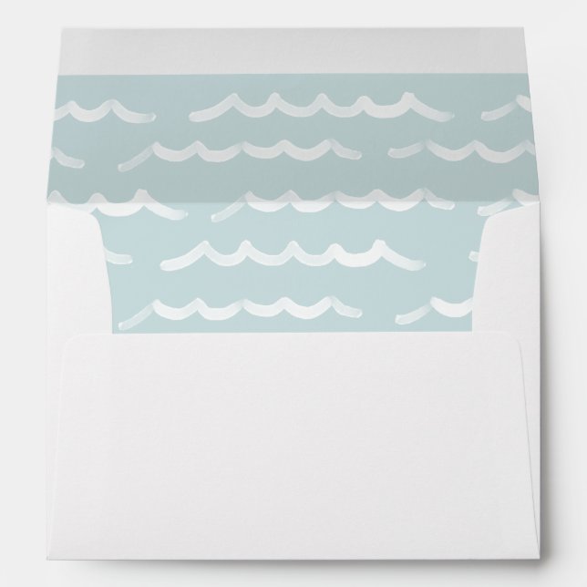 Baby on Board Blue Waves Baby Shower Envelope (Back (Bottom))