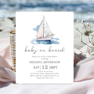 Baby on Board Boat Baby Shower Budget Invitation