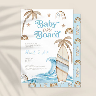 Baby on Board Boy Boho Baby Shower Invitation