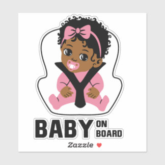 Baby On Board Car Seat African American Girl