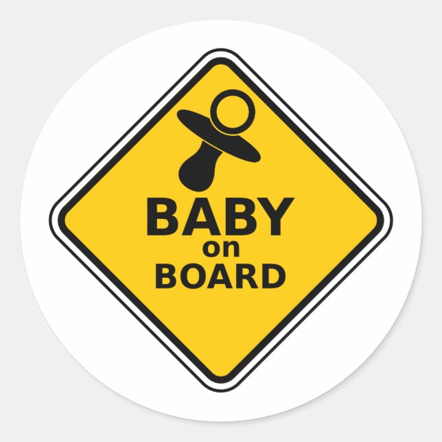 Baby On Board Classic Round Sticker (Front)