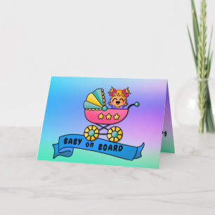 Baby on Board Congratulations for Girls Birth  Card