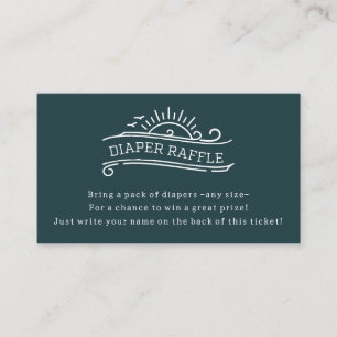 Baby On Board Diaper Raffle Slate Blue Baby Shower Enclosure Card