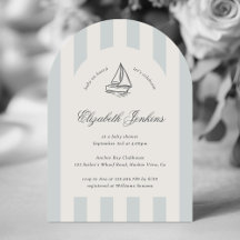 Baby On Board Elegant Blue Sailboat Baby Shower
