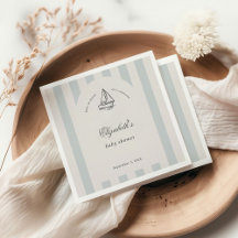 Baby On Board Elegant Blue Sailboat Baby Shower