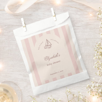 Baby On Board Elegant Pink Sailboat Baby Shower Favour Bags