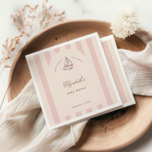 Baby On Board Elegant Pink Sailboat Baby Shower