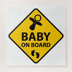 Baby on Board funny baby design pacifier and foot Jigsaw Puzzle