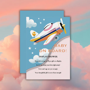 Baby on Board Modern Aviation Aeroplane Baby Showe Enclosure Card