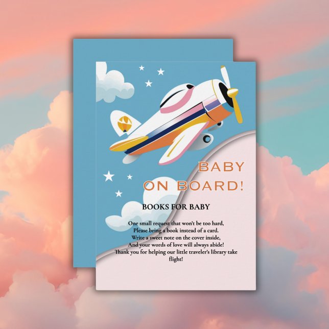 Baby on Board Modern Aviation Aeroplane Baby Showe Enclosure Card (Creator Uploaded)