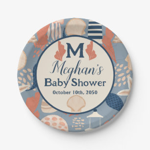 Baby on Board Nautical Baby Boy Shower Paper Plate