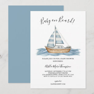 Baby On Board Nautical Baby Shower Invitation