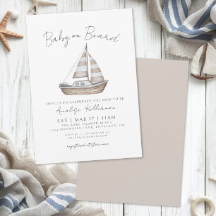 Baby On Board Nautical Baby Shower Invitation