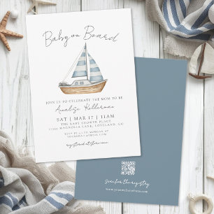 Baby On Board Nautical Baby Shower Invitation
