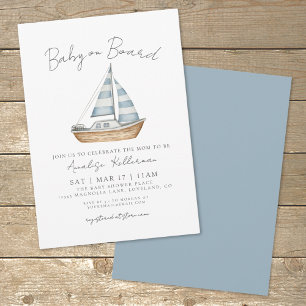Baby On Board Nautical Baby Shower Invitation