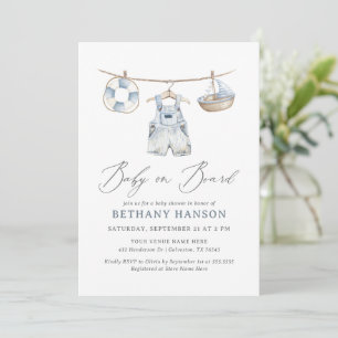 Baby on Board Nautical Baby Shower Invitation