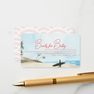 Baby on Board Pink Baby Shower Book Request Enclosure Card