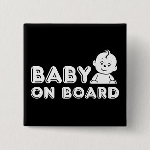 Baby on Board pregnancy announcement 15 Cm Square Badge