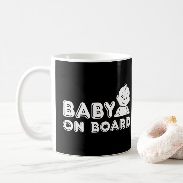 Baby on Board pregnancy announcement Coffee Mug (With Donut)