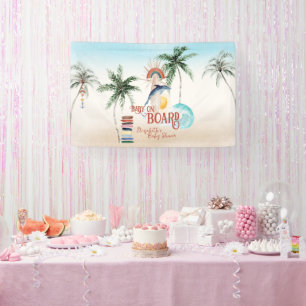 Baby on Board Retro Summer Surf Banner