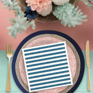 Baby on Board Rustic Nautical Stripe Baby Shower Napkin