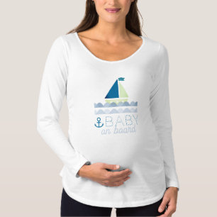 Baby on Board Sailboat BL Pregnancy Announcement Maternity T-Shirt
