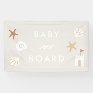 ‘Baby On Board’ Sandy Beach Pool Baby Shower Banner