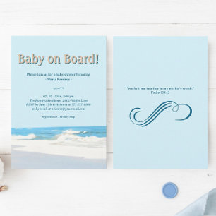 Baby on Board Seascape Ocean Baby Shower Invitation